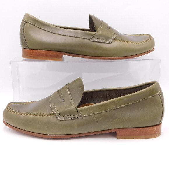 G.H. Bass Weejuns Penny Loafers | Olive Green | Academia | GUC | 10 D Wide